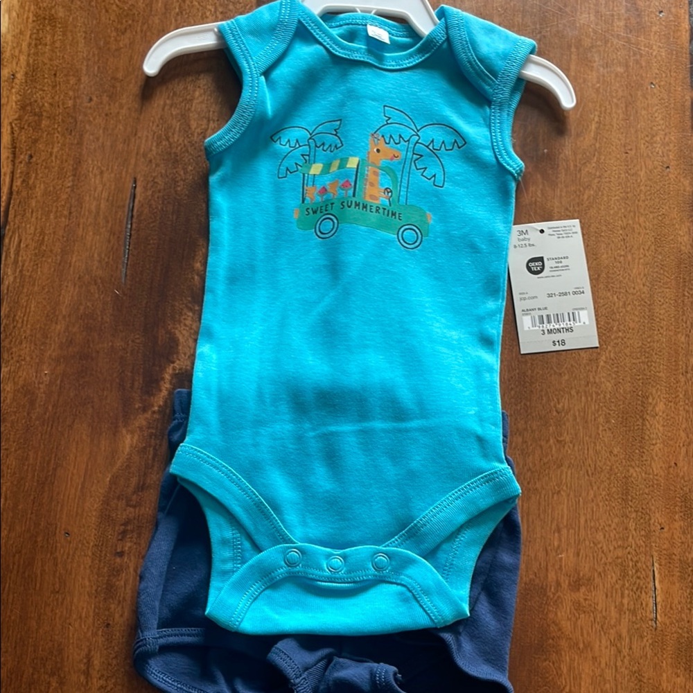 Okie Dokie Blue Matching Set with Playful Dinosaur Design